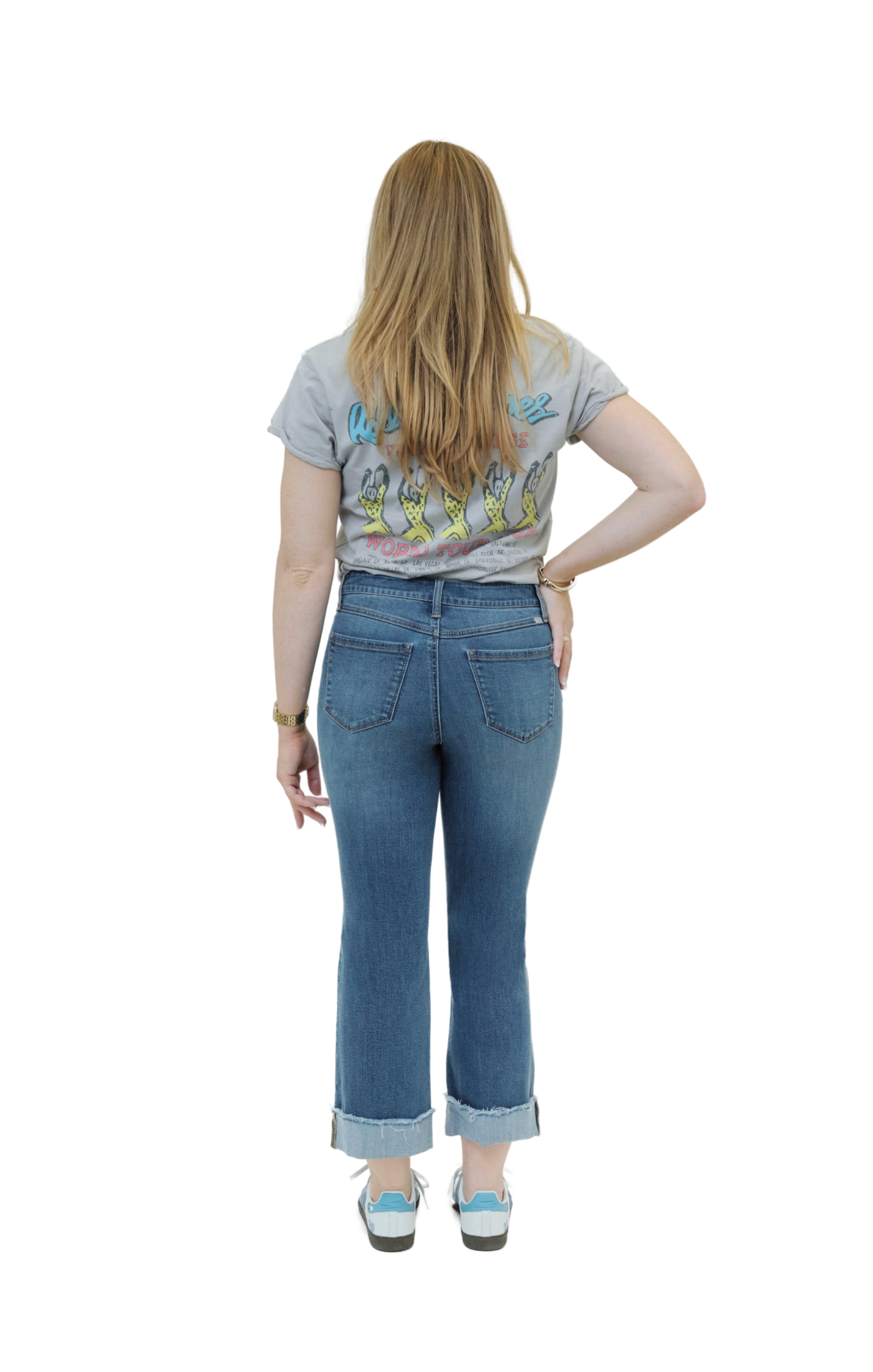 Rolled Cuff Wide Leg Jean