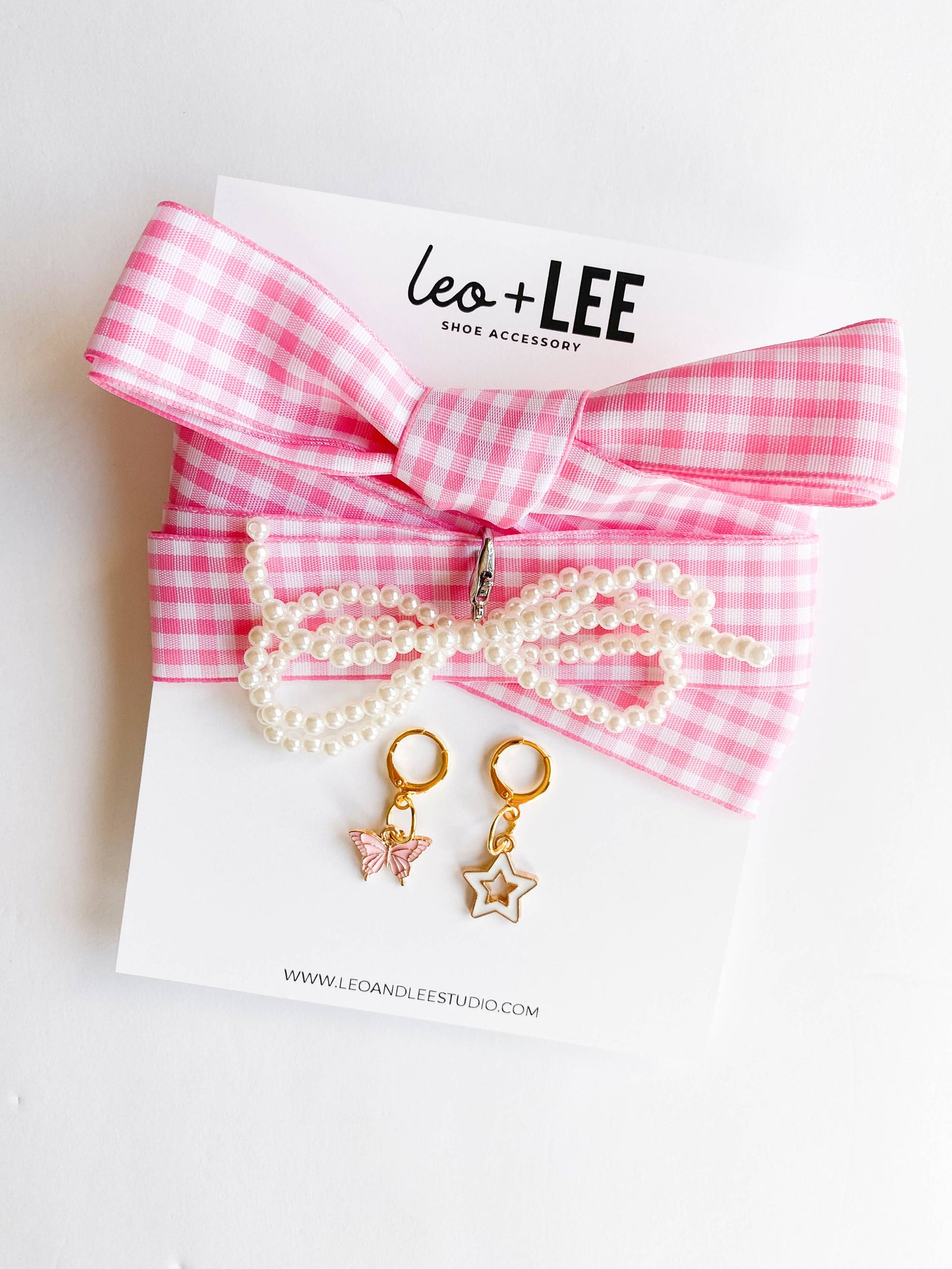 Gingham Shoe Charms and Lace Sets