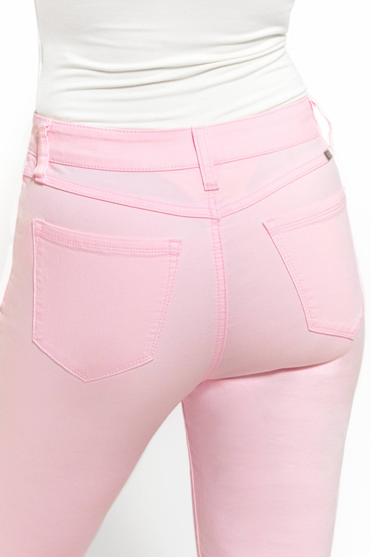 Luxe Cuffed Demi Boot Jeans in Pink
