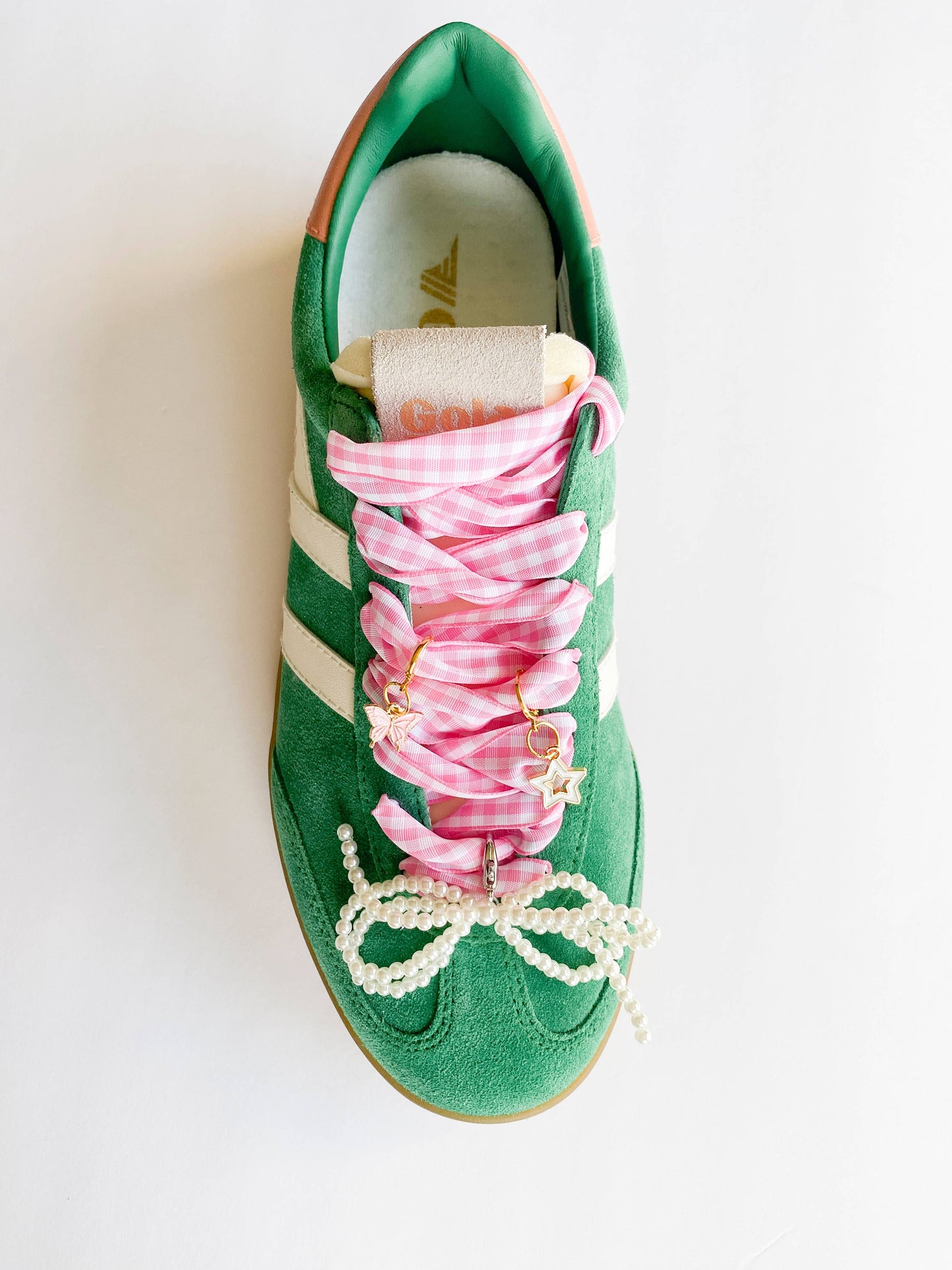 Gingham Shoe Charms and Lace Sets