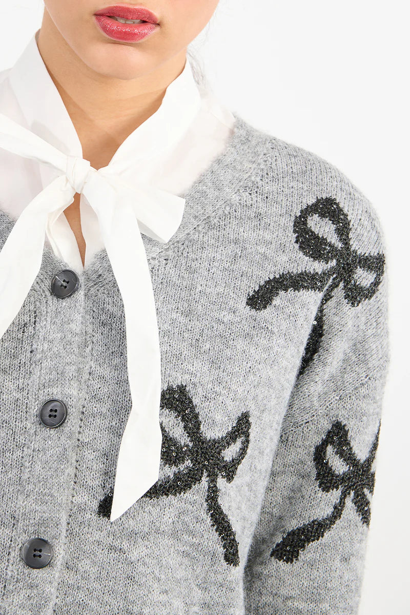 Bow Graphic Cardigan