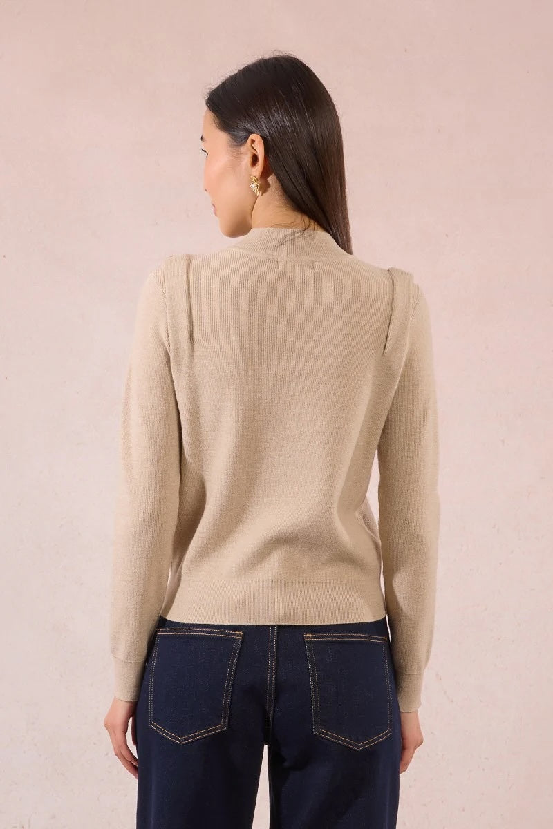 Button Shoulder Sweater