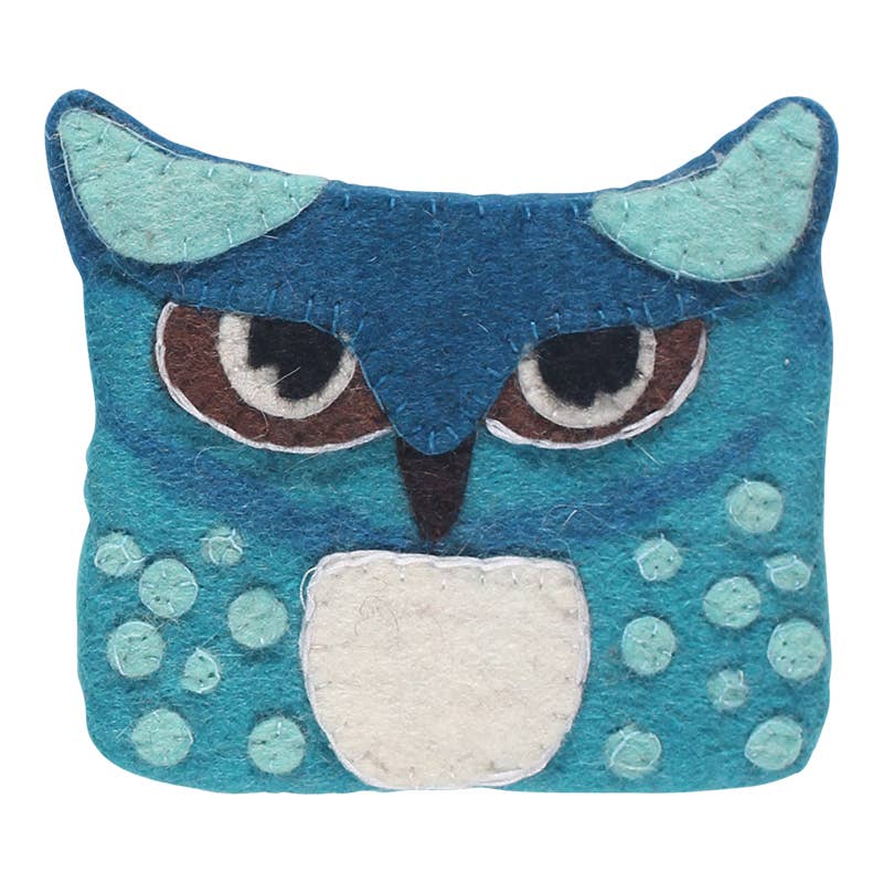 Owl Wool Felt Coin Purse