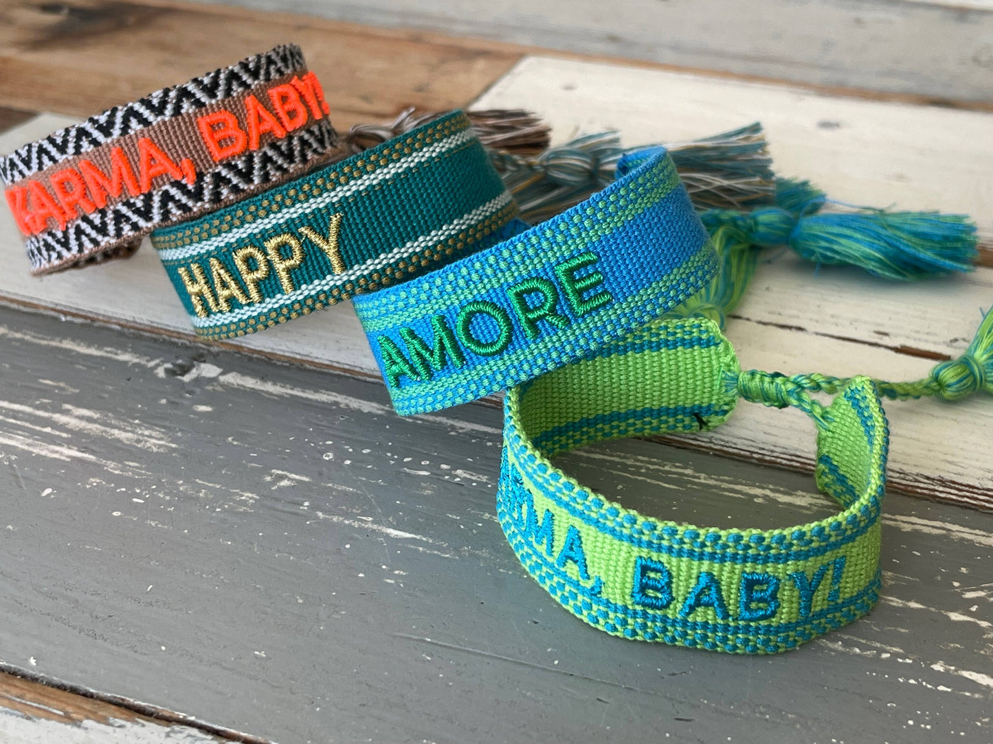 Woven Embroidered Statement Bracelets