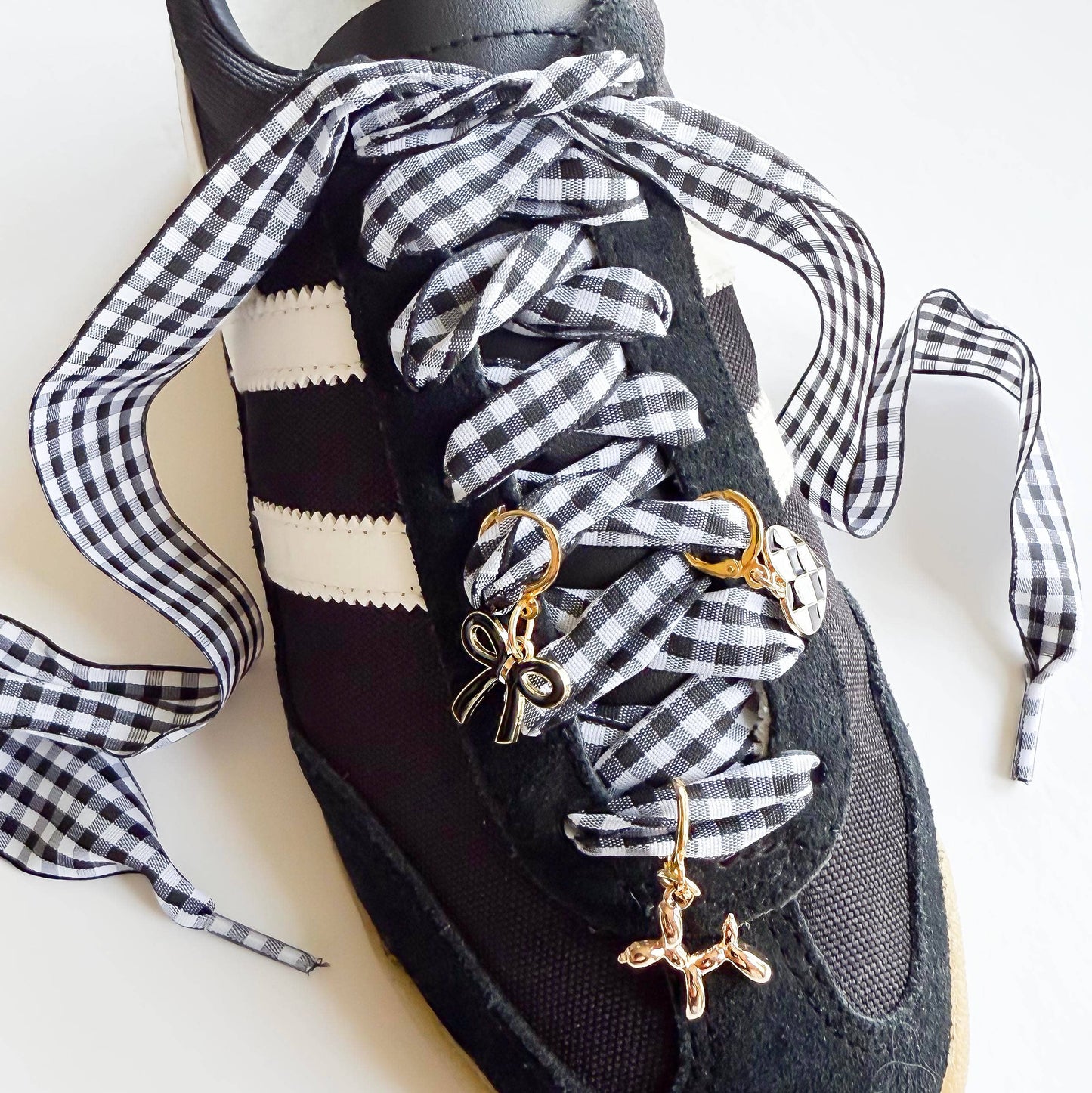 Gingham Shoe Charms and Lace Sets
