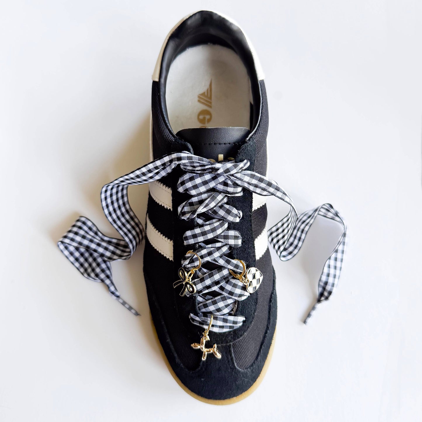 Gingham Shoe Charms and Lace Sets