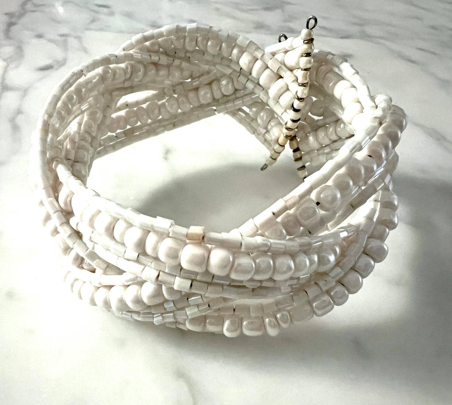 Seed Bead Braided Cuff Bracelet