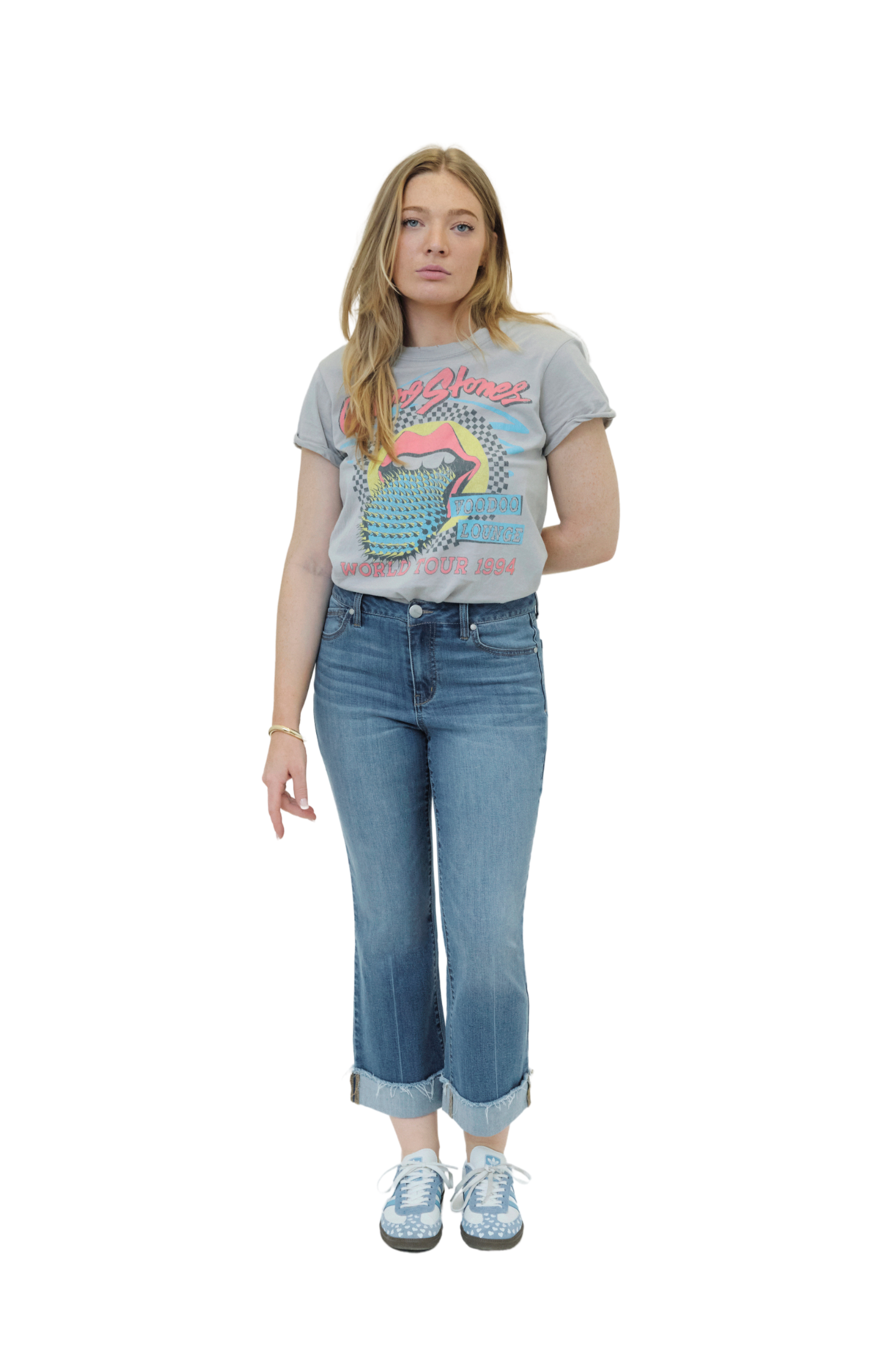 Rolled Cuff Wide Leg Jean