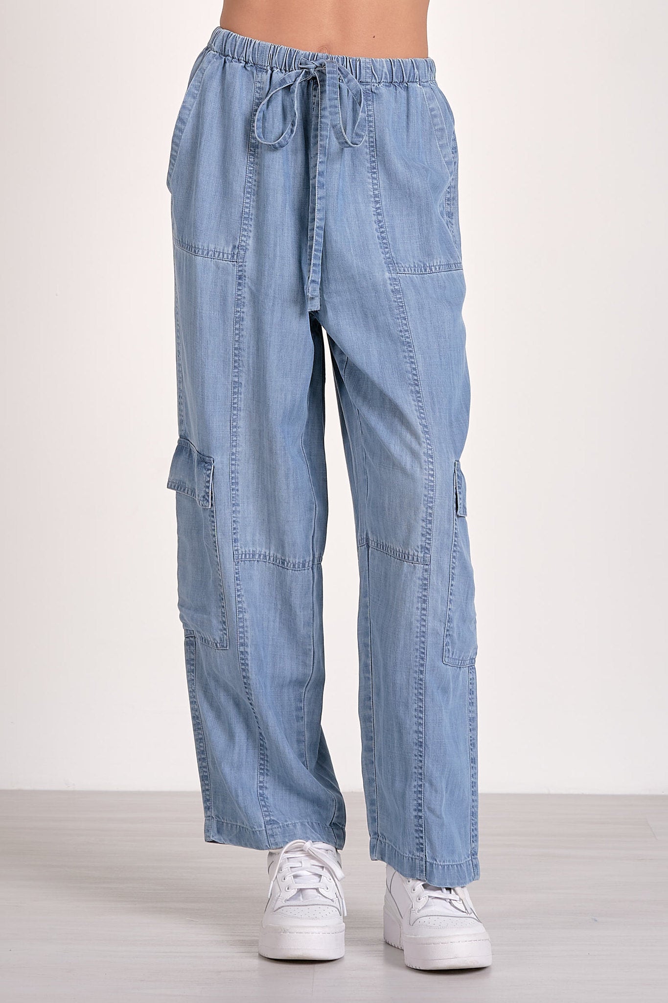 Chambray Cargo Pants