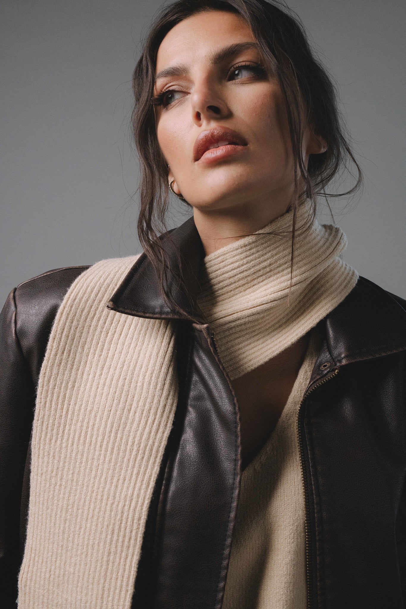 Faux Leather Bomber Jacket