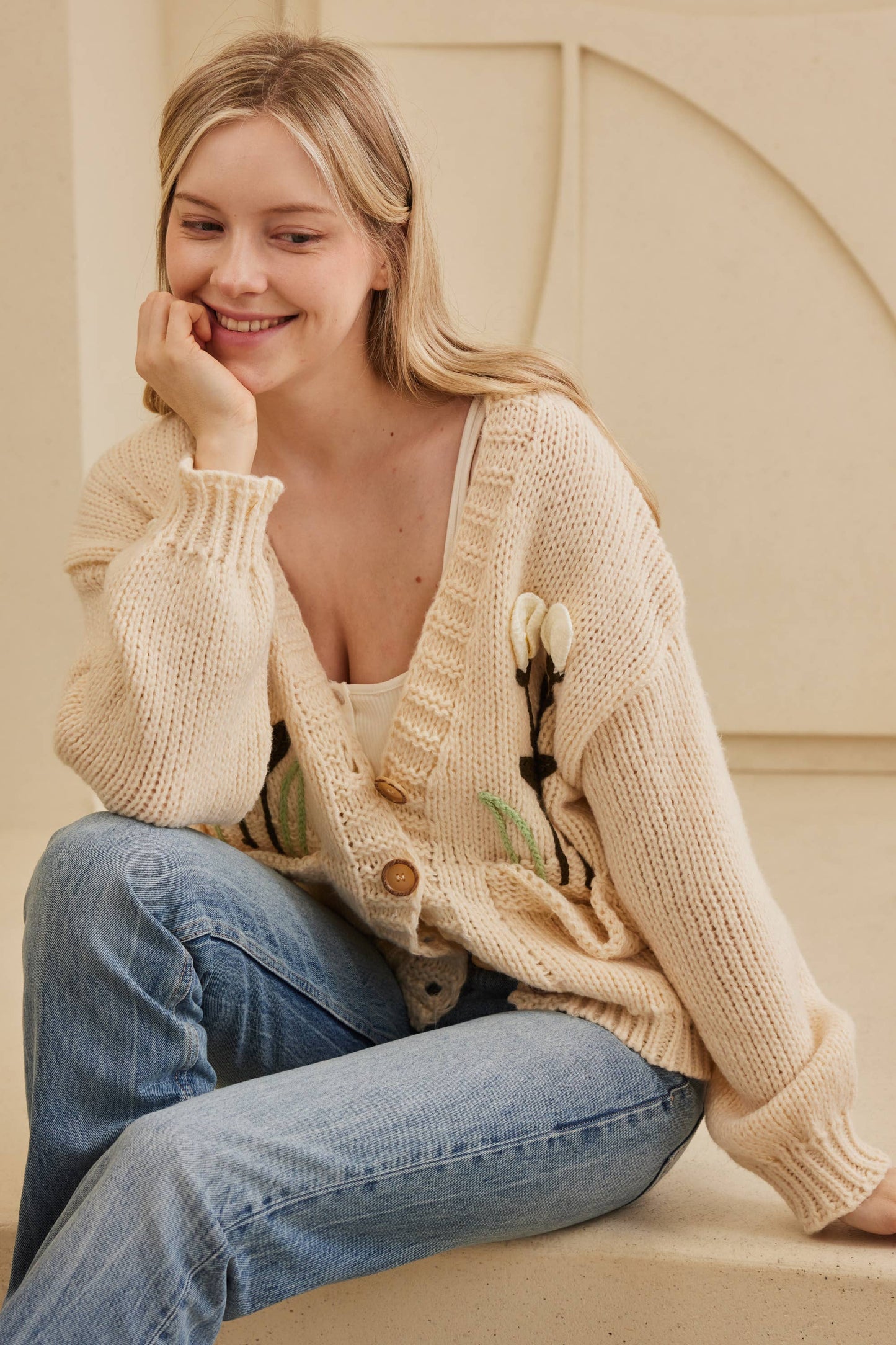 Flower Embroidered Cardigan