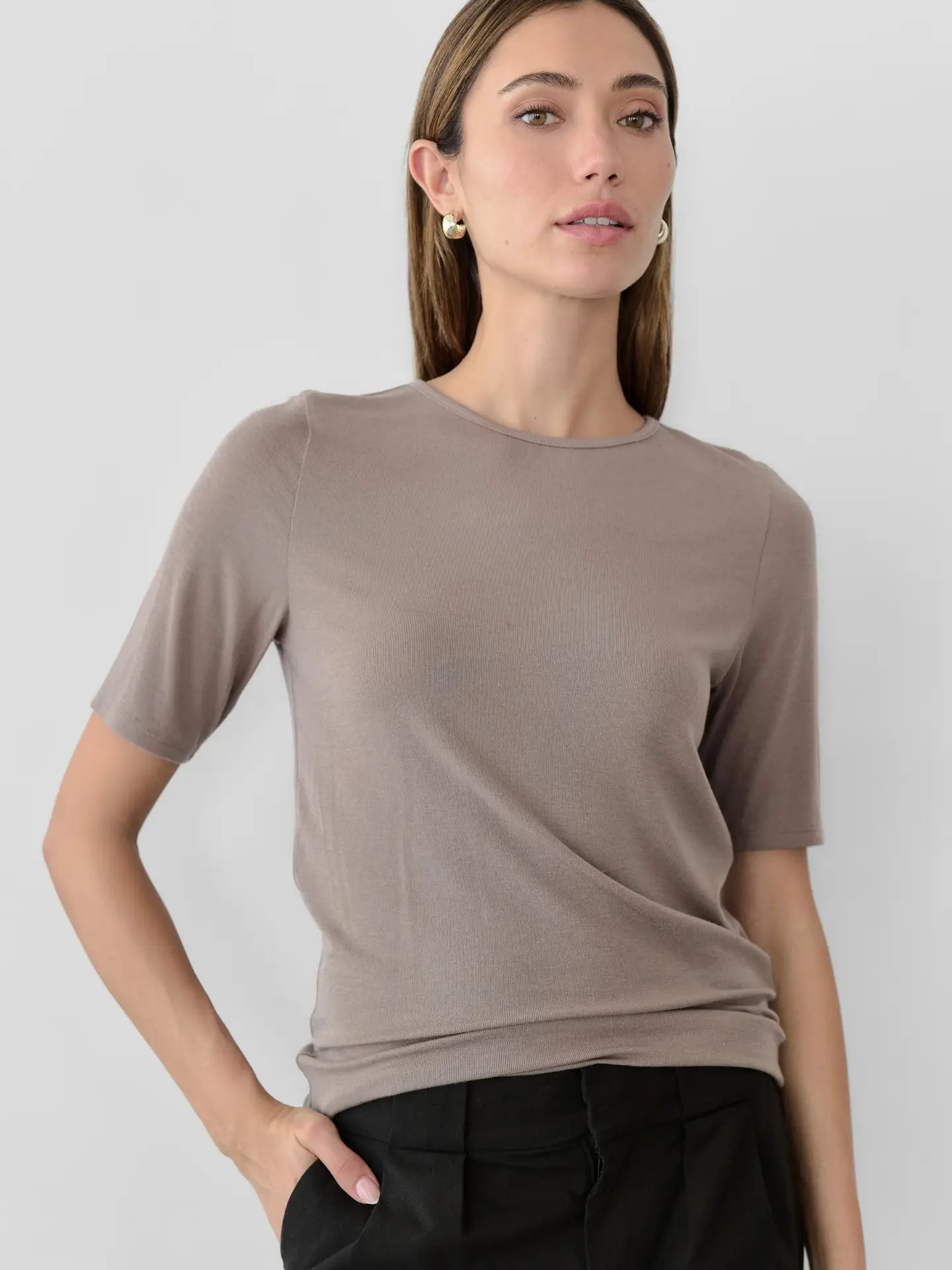 Sheer Knit Short Sleeve Top