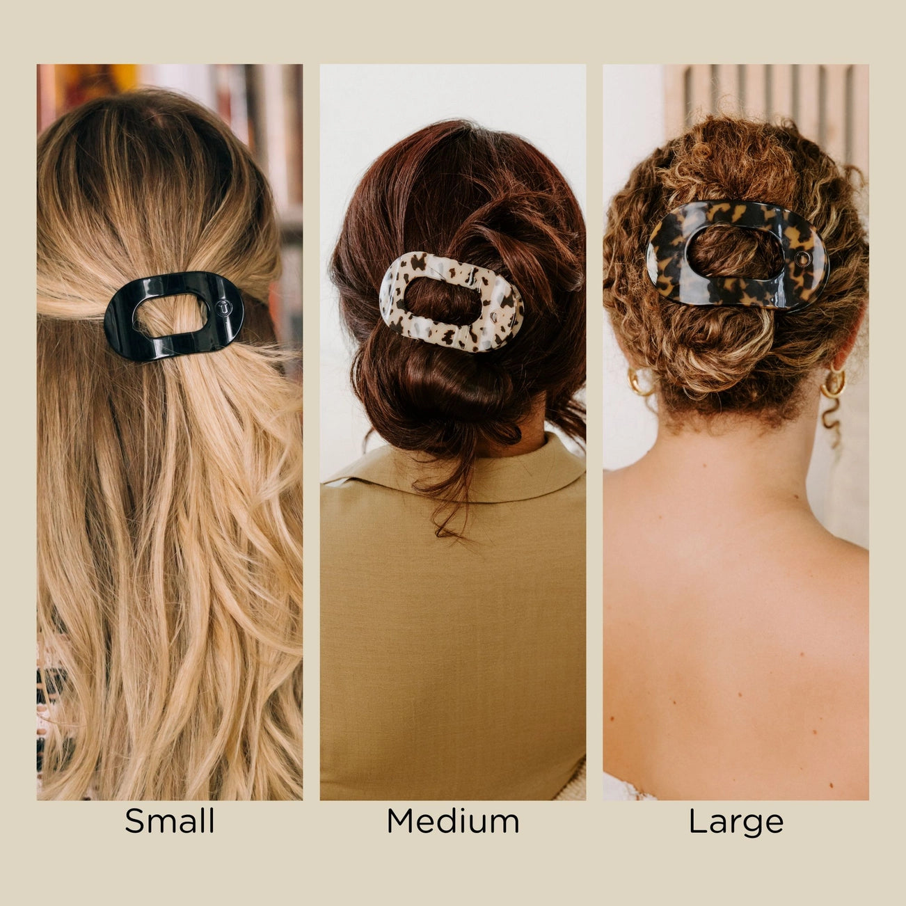 Flat Round Hair Clip - Large