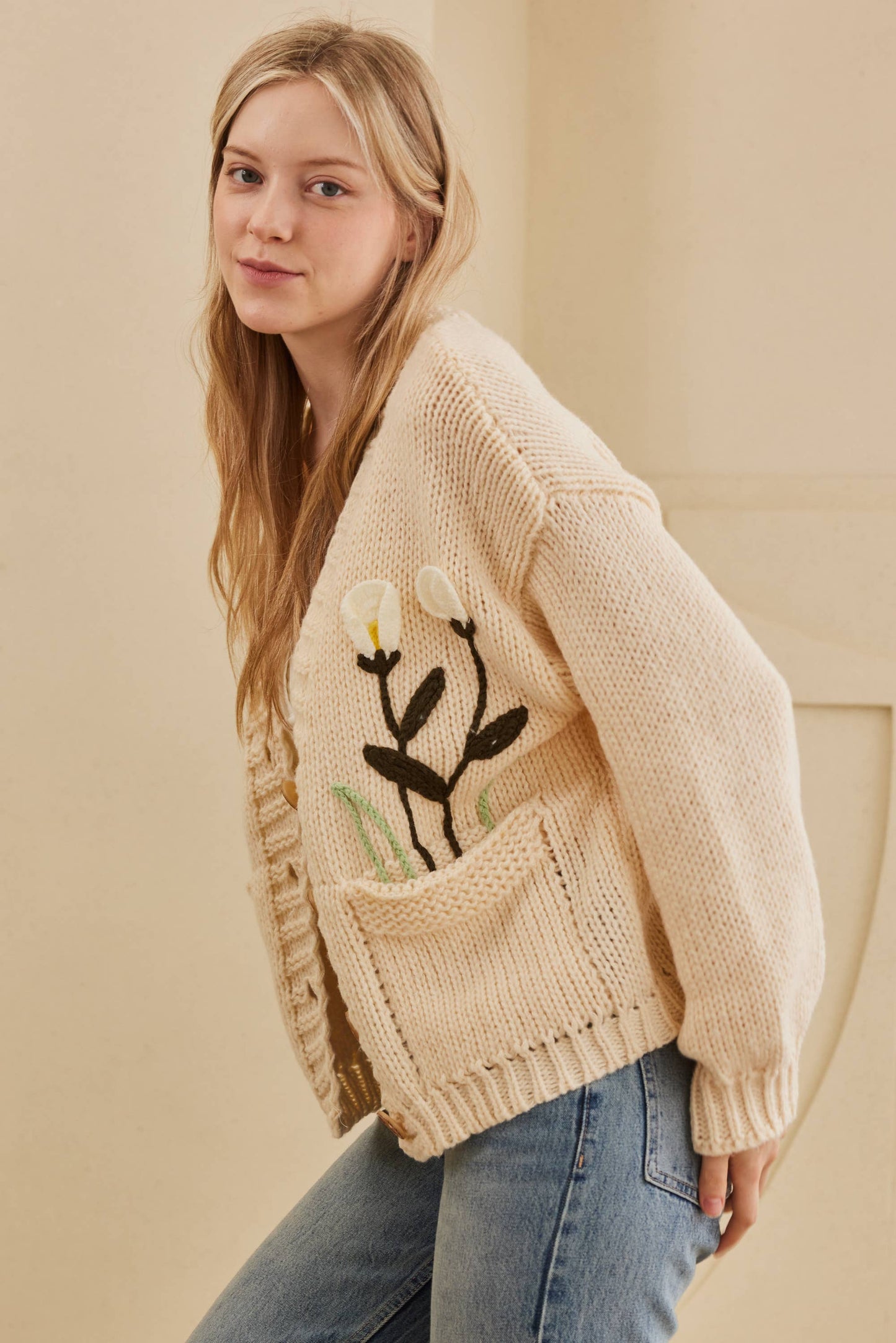 Flower Embroidered Cardigan