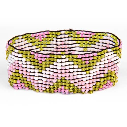 Chevron Seed Bead Stretch Bracelet | Small