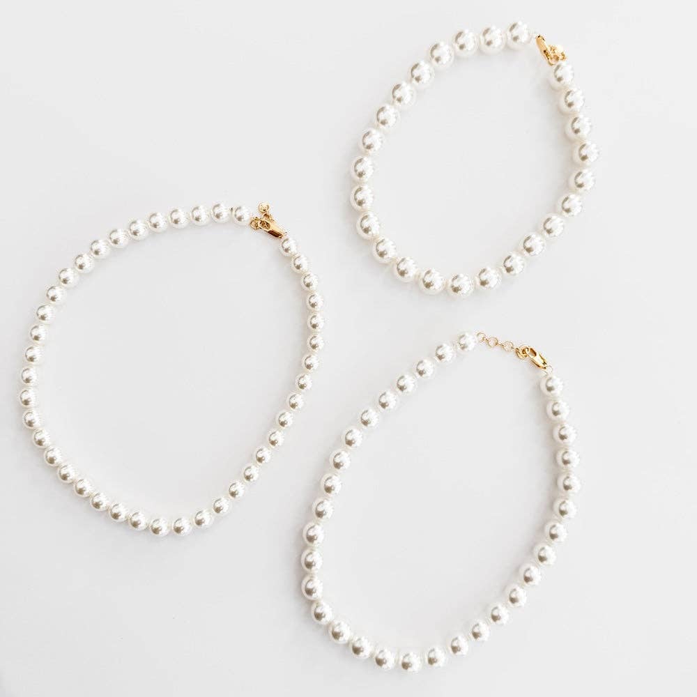 Chunky Three Piece Pearl Necklace