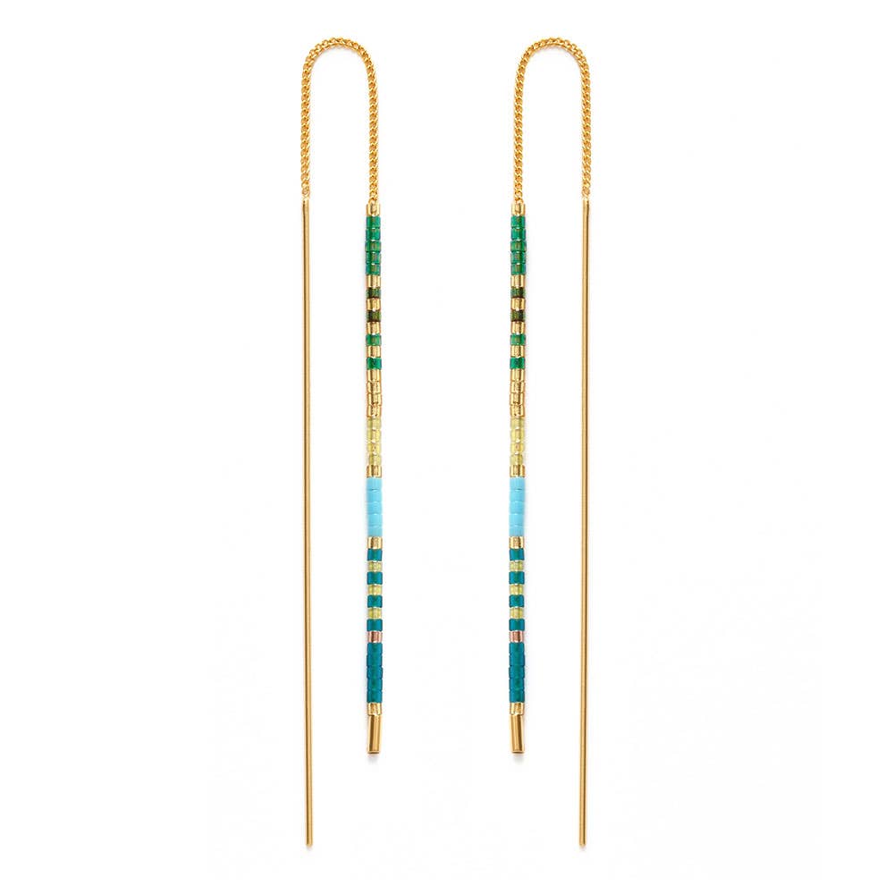Miyuki Seed Bead Threader Earrings