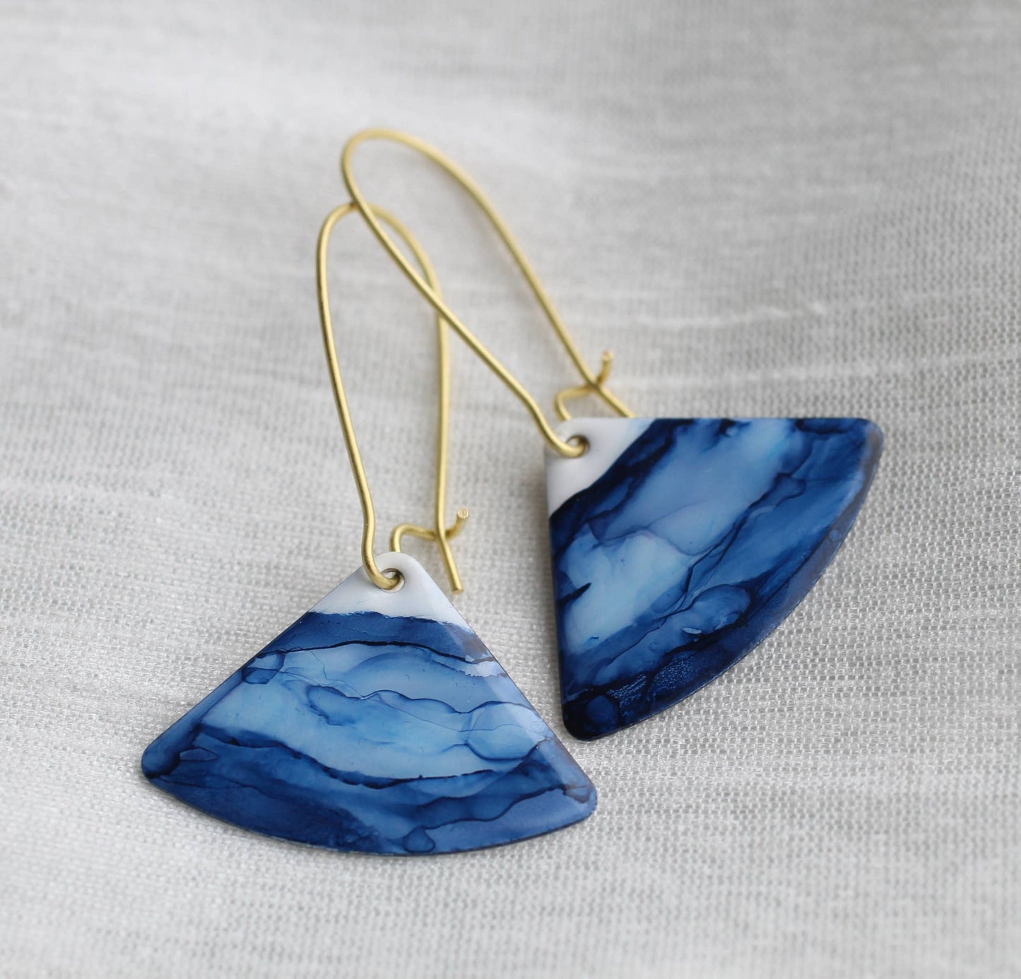 Indigo Blue Enamel Earrings