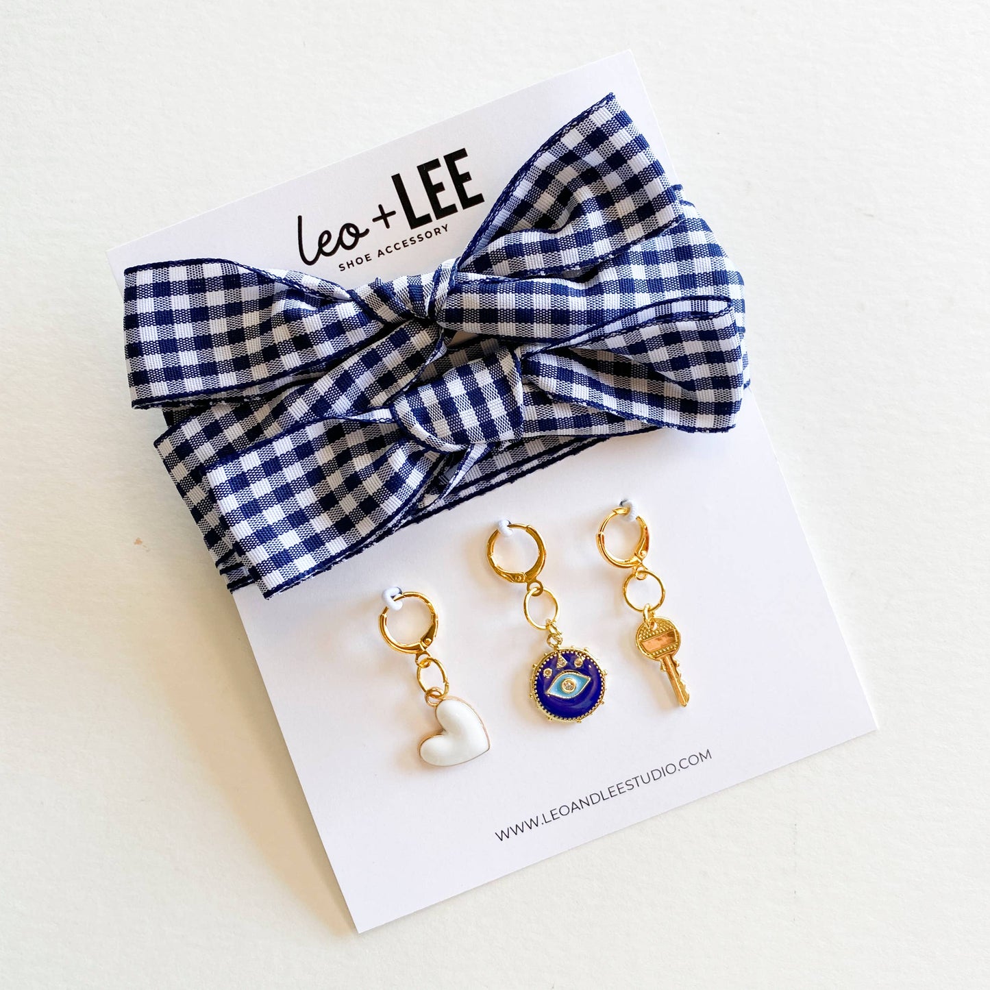 Gingham Shoe Charms and Lace Sets