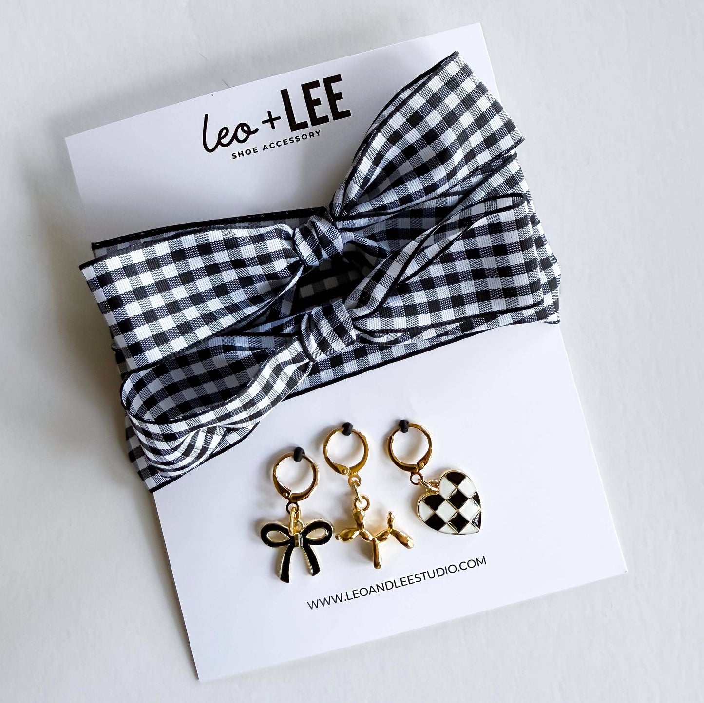 Gingham Shoe Charms and Lace Sets
