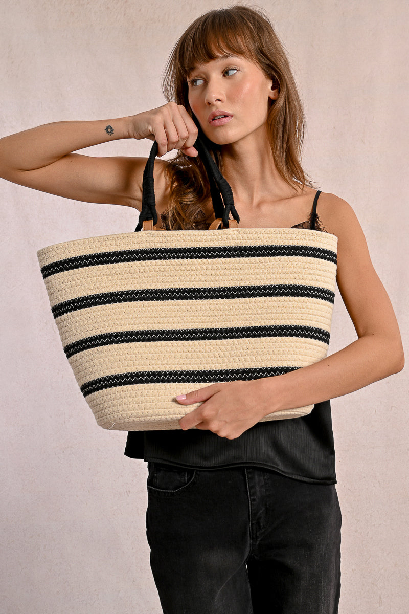 Woven Striped Bag