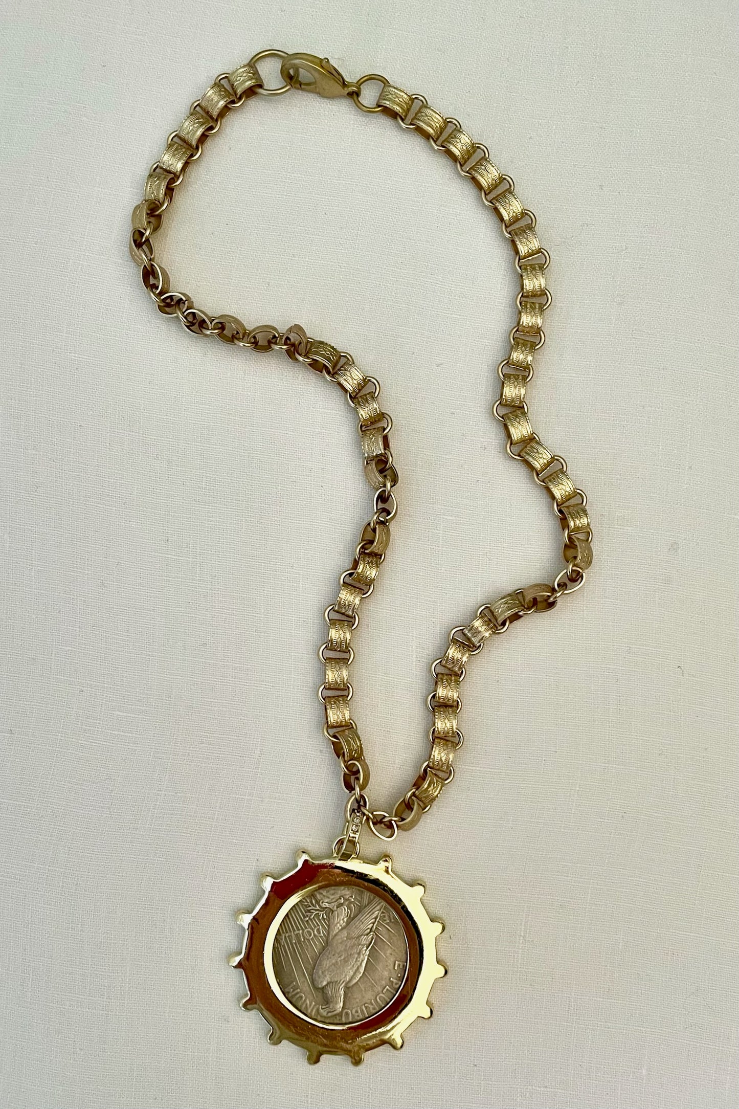 No. 2 Antiqued Silver Liberty Coin Necklace