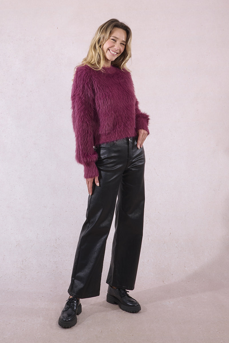 Plum Fuzzy Sweater