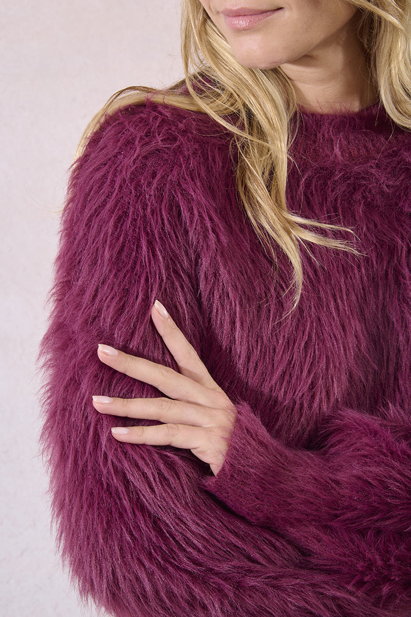 Plum Fuzzy Sweater
