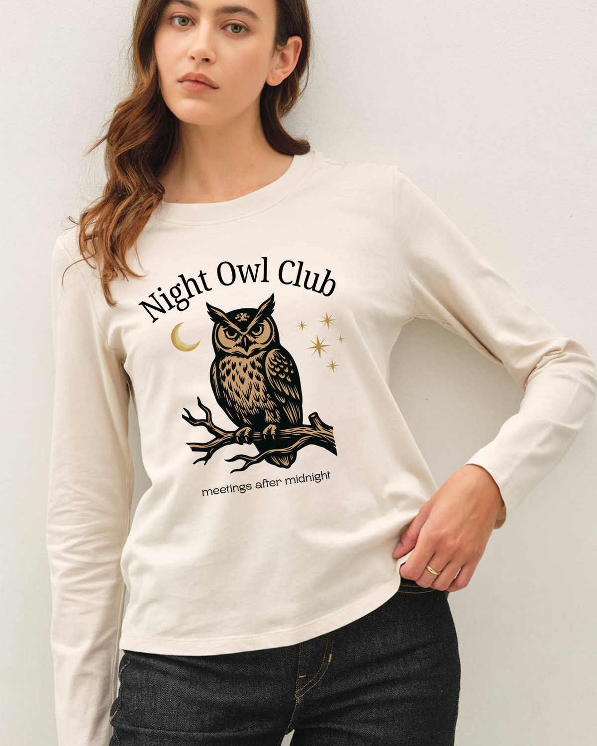 Night Owl Club Long Sleeve Graphic Tee
