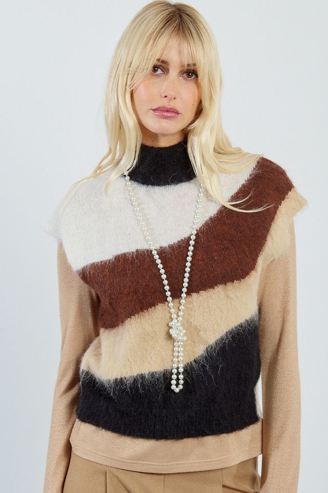 Color Block Sweater Vest