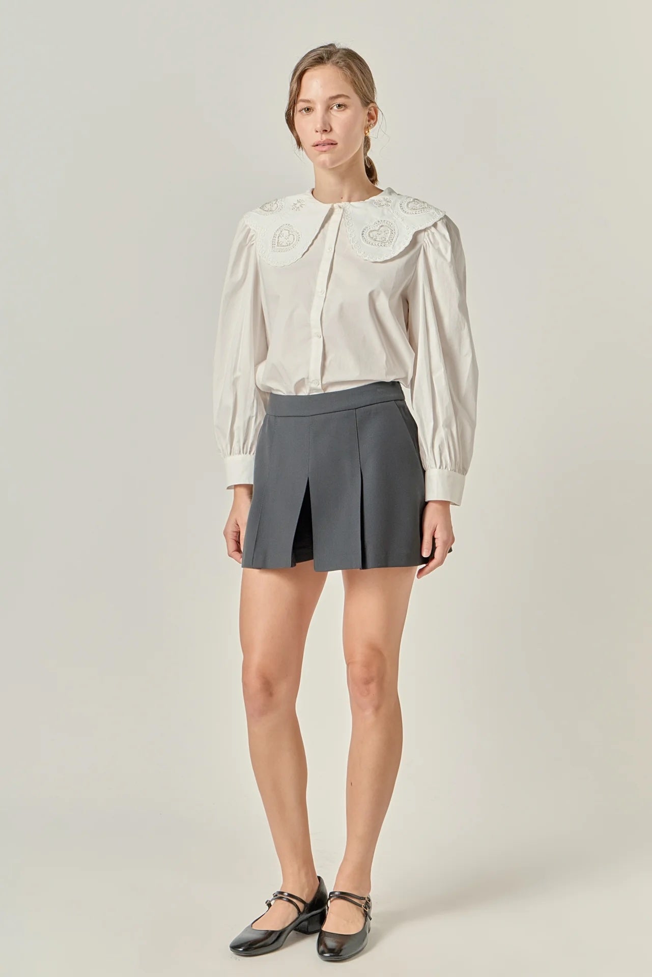 Pleated Twill Skort