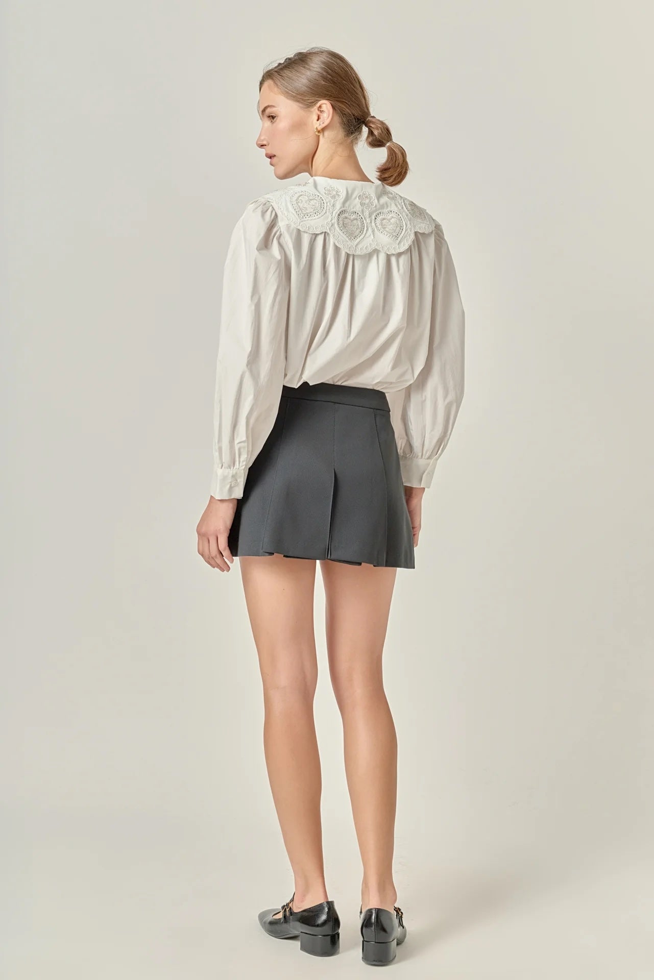 Pleated Twill Skort