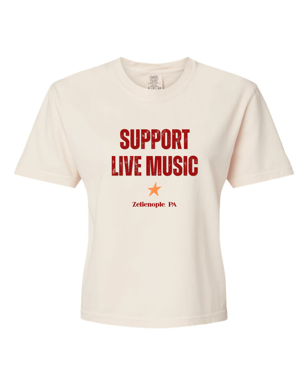 Support Live Music Cropped Graphic Tee