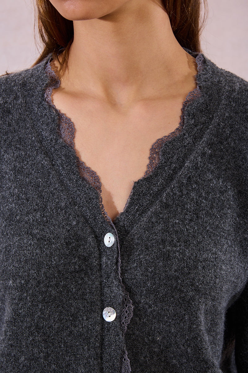 Lace Trim Cardigan