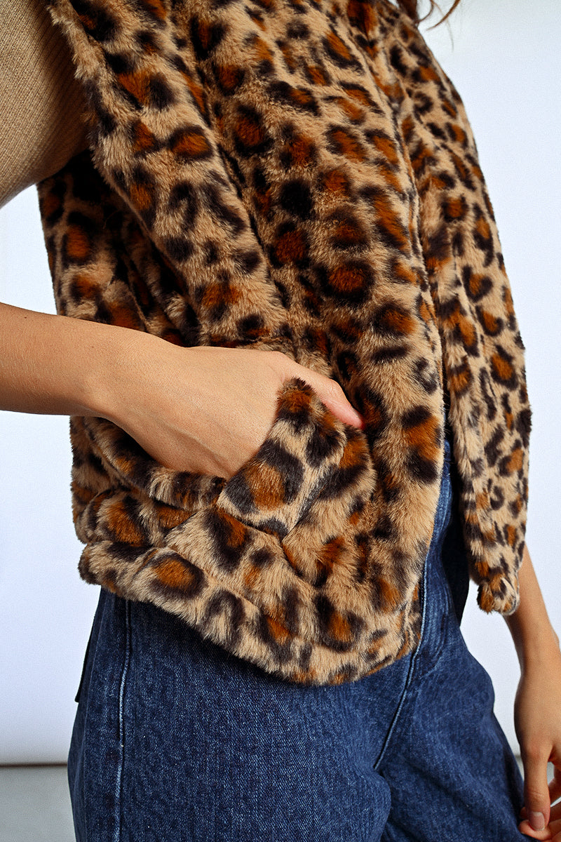 Faux Fur Sleeveless Jacket