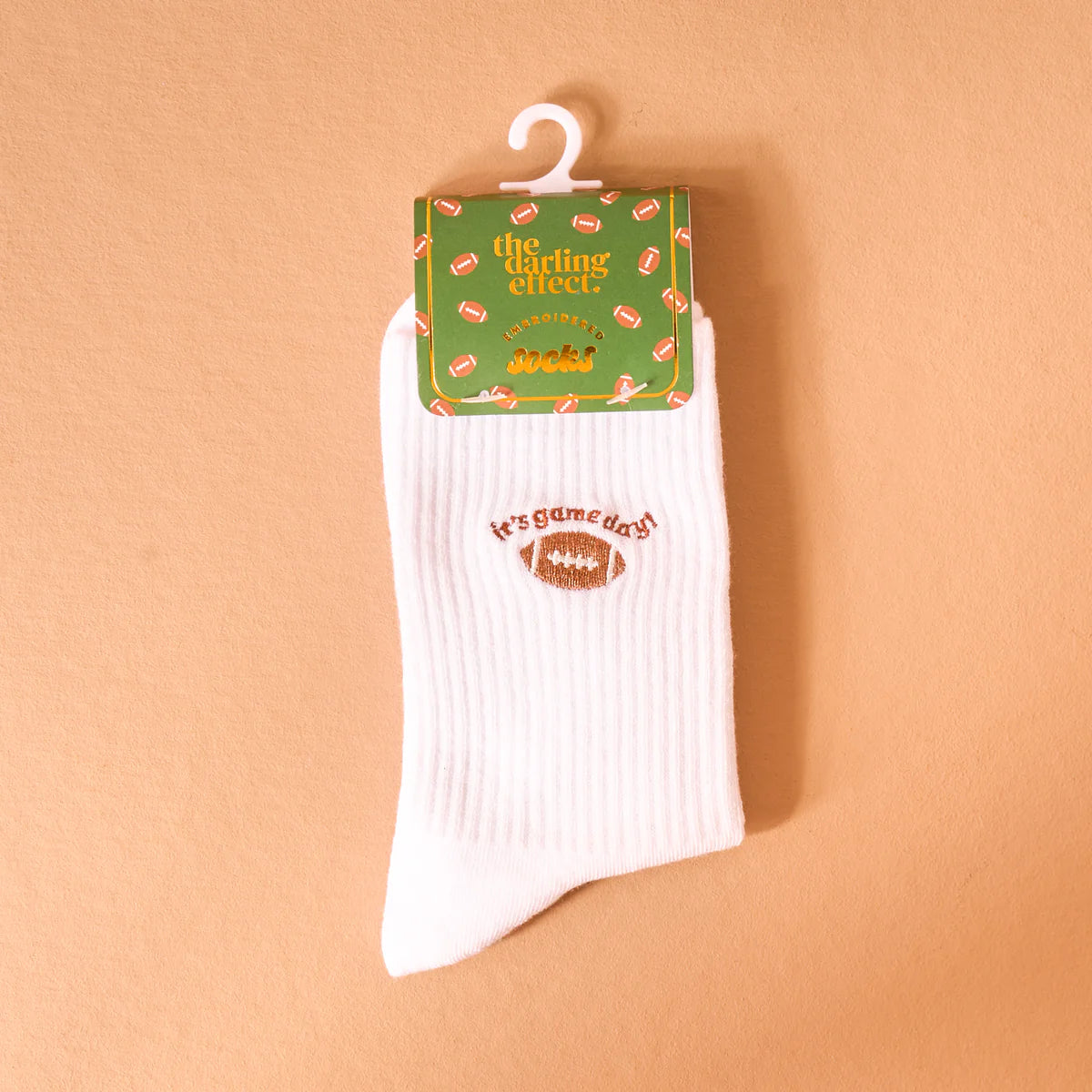 Game Day Embroidered Crew Socks