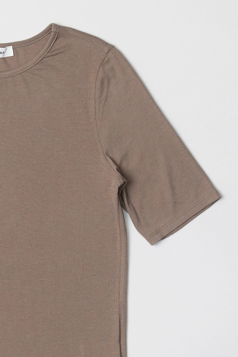 Sheer Knit Short Sleeve Top