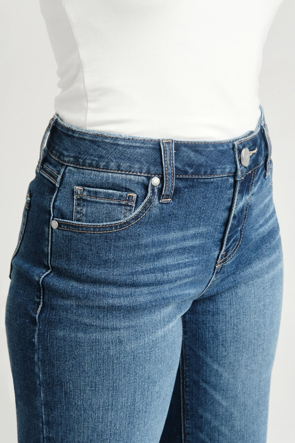 Slim Wide Leg Jeans w/ Cuff