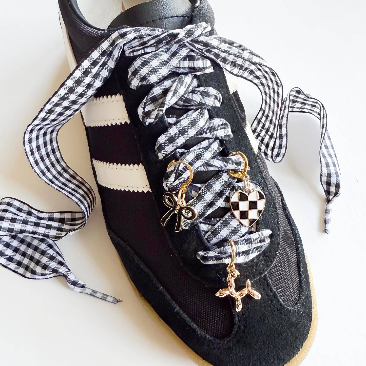 Gingham Shoe Charms and Lace Sets
