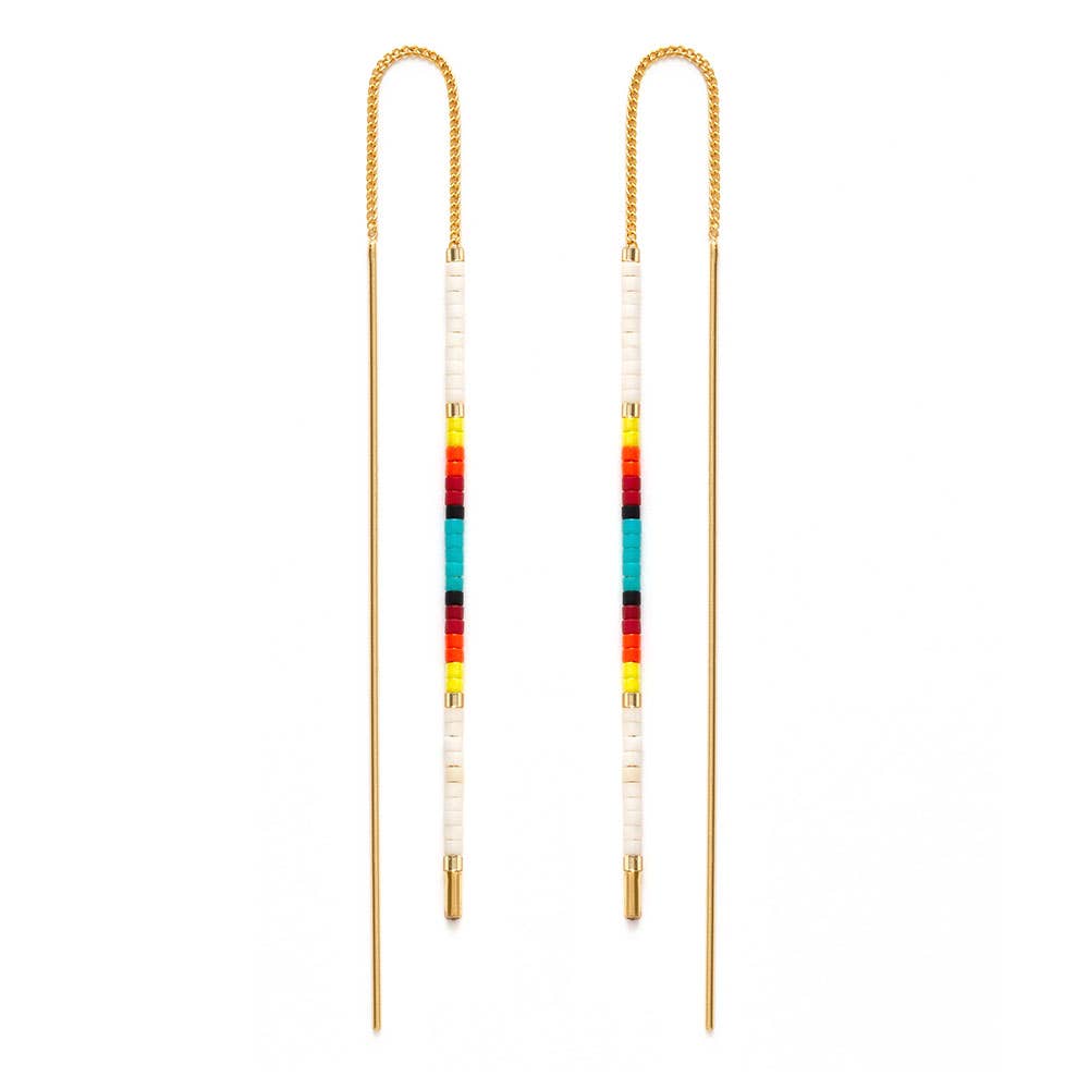 Miyuki Seed Bead Threader Earrings
