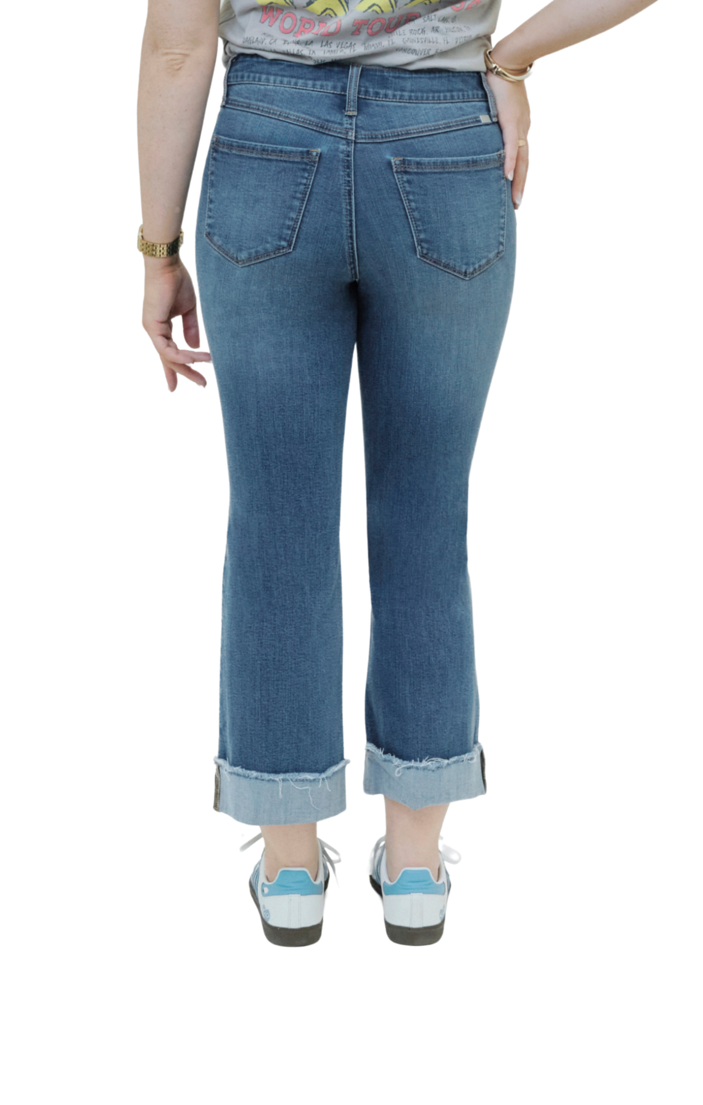 Rolled Cuff Wide Leg Jean