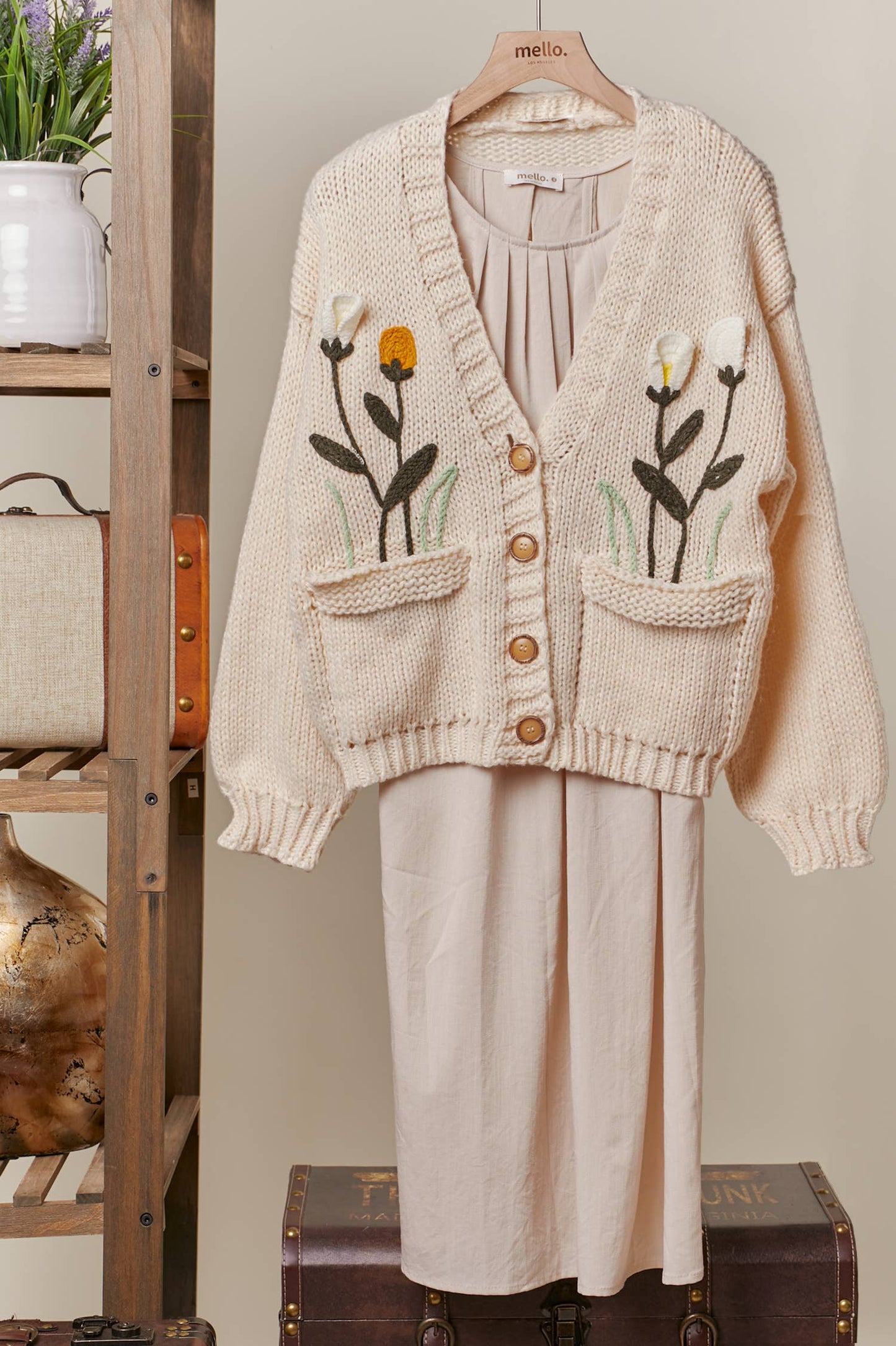 Flower Embroidered Cardigan