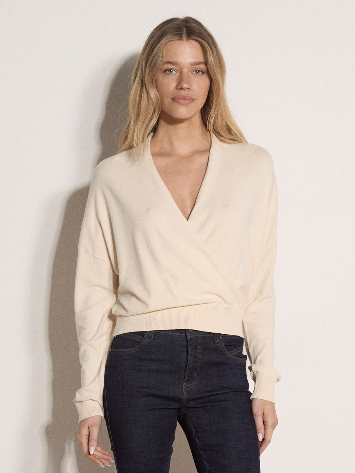 Fine Knit Wrap Sweater
