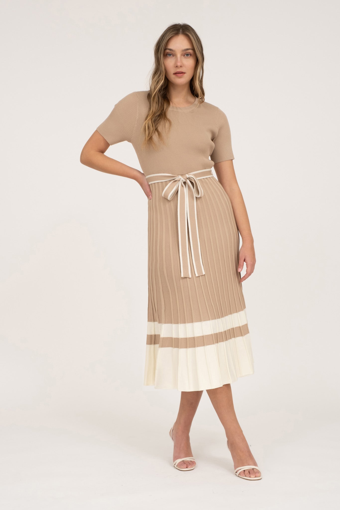 Pleated Sweater Dress