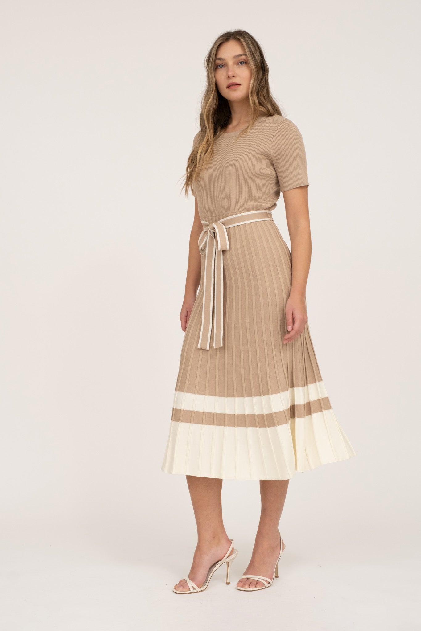 Pleated Sweater Dress