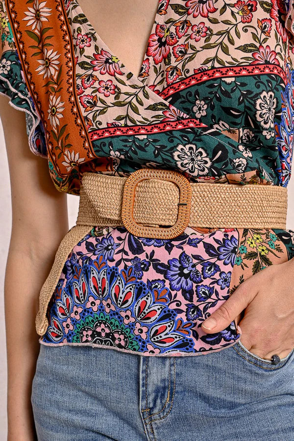 Woven Square Buckle Belt