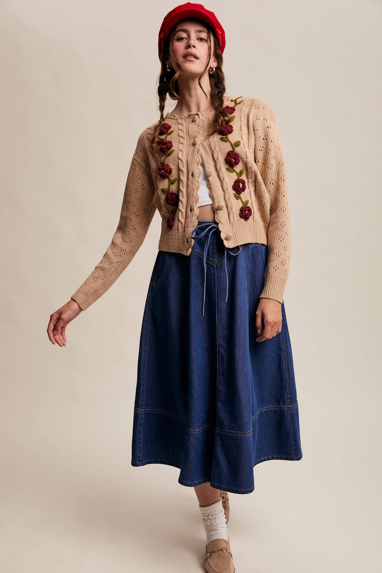 Handmade Crochet Flower Cardigan