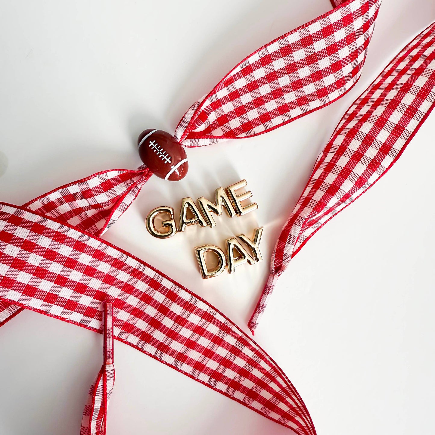 Game Day Gingham Sneaker Lace Charm Set