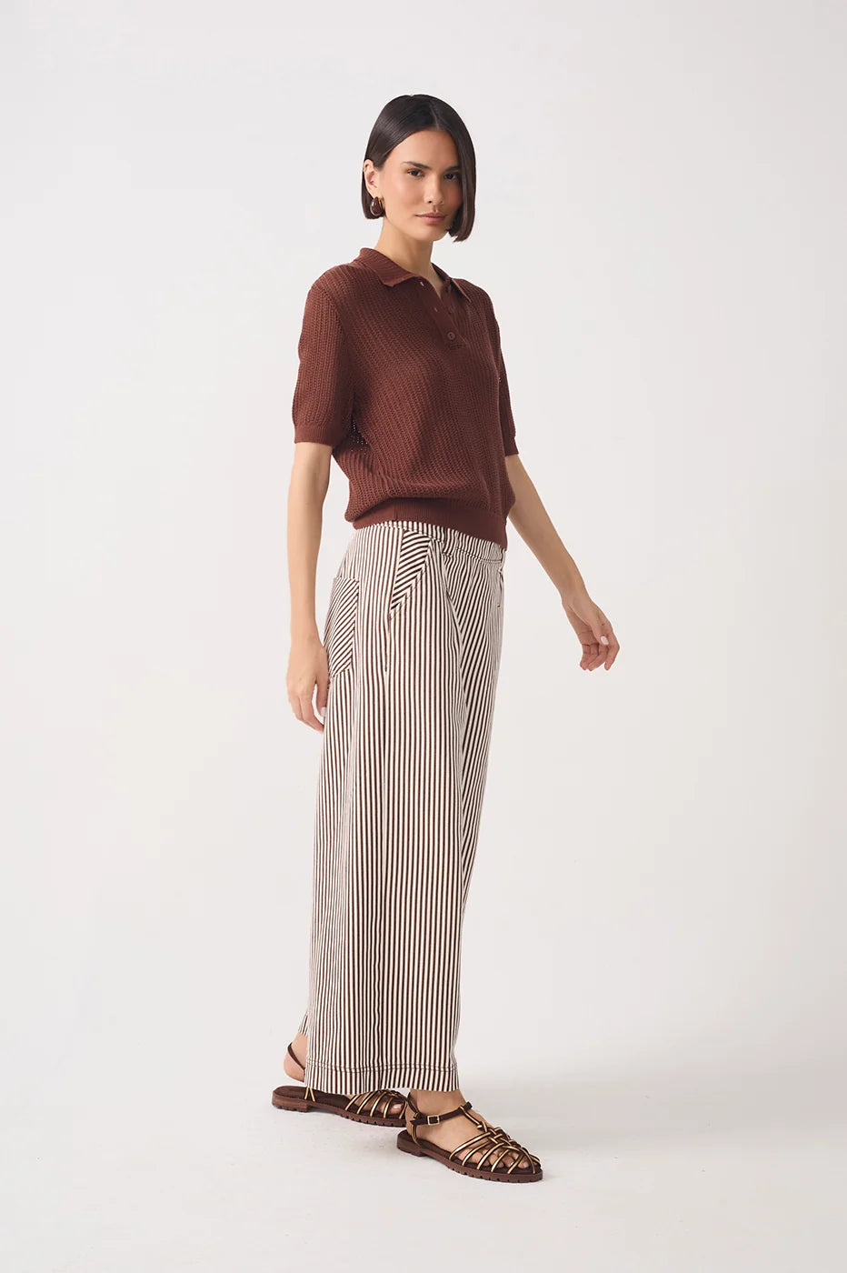 Wide-leg Twill Pants