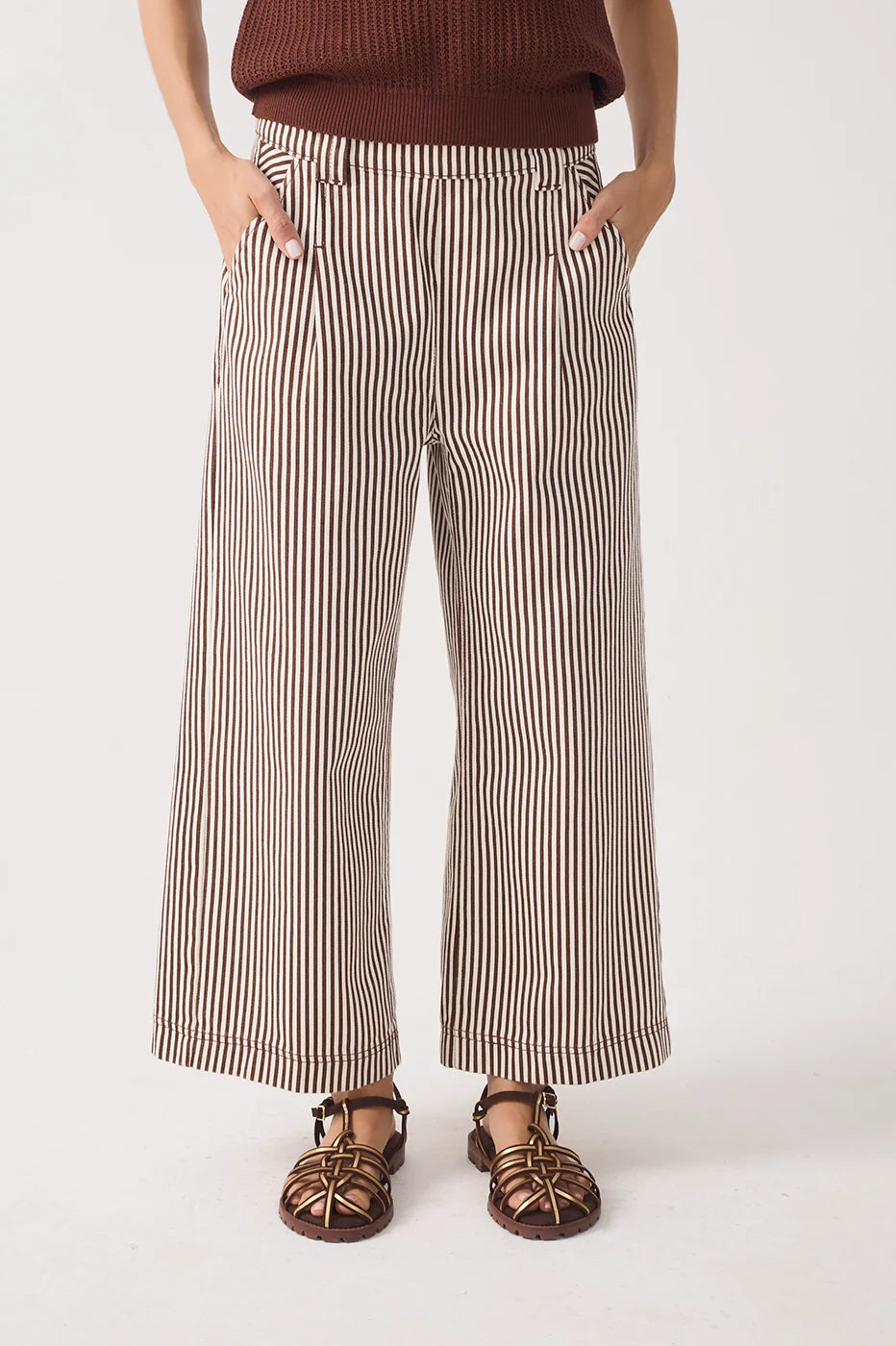 Wide-leg Twill Pants